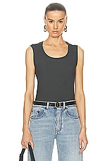 Saint Laurent Jersey Tank Top in Gris, view 1, click to view large image.