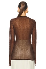 Saint Laurent Long Sleeve Top in Marron, view 3, click to view large image.