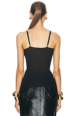 Saint Laurent V-neck Tank Top in Noir, view 3, click to view large image.