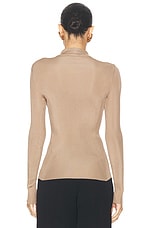 Saint Laurent Long Sleeve Top in Sable, view 3, click to view large image.