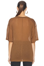 Saint Laurent Short Sleeve T-shirt in Caramel, view 3, click to view large image.