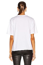 Saint Laurent Small Logo Tee in White, view 3, click to view large image.