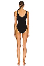 Saint Laurent Saharienne Swimsuit in Noir, view 3, click to view large image.