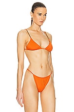 Saint Laurent Triangle Bikini Top in Orange, view 2, click to view large image.