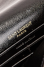 Saint Laurent Sunset Top Handle Chain Wallet Bag in Nero & Nero, view 7, click to view large image.