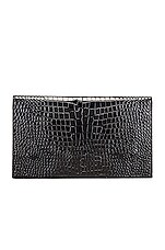 Saint Laurent Uptown Medium Envelope Clutch in Black, view 3, click to view large image.