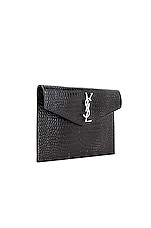 Saint Laurent Uptown Medium Envelope Clutch in Black, view 4, click to view large image.