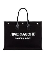 Saint Laurent Rive Gauche Tote Bag in Black & White, view 1, click to view large image.
