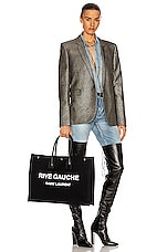 Saint Laurent Rive Gauche Tote Bag in Black & White, view 2, click to view large image.