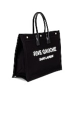 Saint Laurent Rive Gauche Tote Bag in Black & White, view 4, click to view large image.