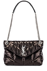 Saint Laurent Small Monogramme Puffer Loulou Shoulder Bag in Black, view 6, click to view large image.