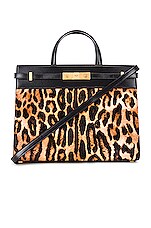 Saint Laurent Small Manhattan Leopard Calf Hair Tote Bag