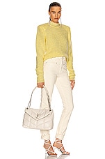 Saint Laurent Medium Monogramme Puffer Loulou Shoulder Bag in Crema Soft, view 2, click to view large image.