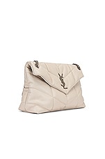 Saint Laurent Medium Monogramme Puffer Loulou Shoulder Bag in Crema Soft, view 4, click to view large image.