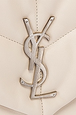 Saint Laurent Medium Monogramme Puffer Loulou Shoulder Bag in Crema Soft, view 7, click to view large image.