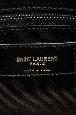Saint Laurent Medium Supple Monogramme Loulou Chain Bag in Black & Black, view 7, click to view large image.