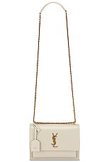 Saint Laurent Medium Sunset Monogramme Bag in Crema Soft, view 6, click to view large image.