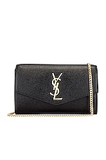 Saint Laurent Uptown Flap Chain Wallet Bag in Nero, view 1, click to view large image.