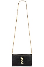 Saint Laurent Uptown Flap Chain Wallet Bag in Nero, view 6, click to view large image.