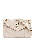 Saint Laurent Small LouLou Monogramme Bag in Crema Soft, view 1, click to view large image.