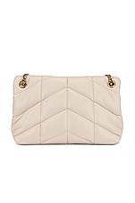 Saint Laurent Small LouLou Monogramme Bag in Crema Soft, view 3, click to view large image.