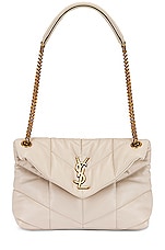 Saint Laurent Small LouLou Monogramme Bag in Crema Soft, view 6, click to view large image.