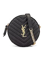 Saint Laurent Monogramme Round Bag in Black, view 1, click to view large image.