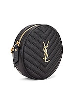 Saint Laurent Monogramme Round Bag in Black, view 4, click to view large image.