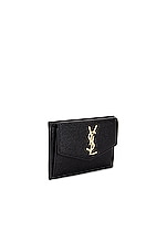 Saint Laurent Leather Wallet in Black, view 3, click to view large image.