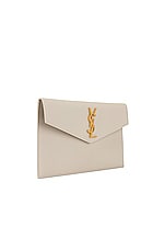 Saint Laurent Medium Uptown Pouch in Crema Soft, view 4, click to view large image.
