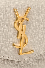 Saint Laurent Medium Uptown Pouch in Crema Soft, view 7, click to view large image.