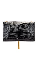 Saint Laurent Medium Kate Chain Bag in Nero, view 3, click to view large image.