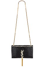 Saint Laurent Medium Kate Chain Bag in Nero, view 6, click to view large image.