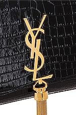 Saint Laurent Medium Kate Chain Bag in Nero, view 8, click to view large image.