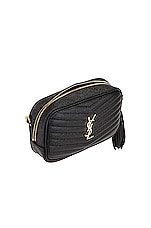 Saint Laurent Mini Lou Chain Bag in Nero, view 5, click to view large image.