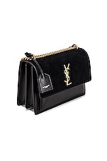 Saint Laurent Medium Sunset Chain Bag in Nero, view 4, click to view large image.