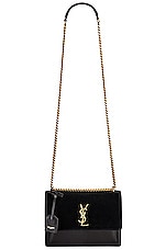 Saint Laurent Medium Sunset Chain Bag in Nero, view 6, click to view large image.