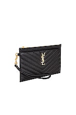 Saint Laurent Large Bill Pouch in Nero, view 3, click to view large image.
