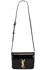 Saint Laurent Small Solferino Satchel Bag in Nero, view 6, click to view large image.