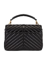 Saint Laurent Medium College Chain Bag in Noir, view 3, click to view large image.