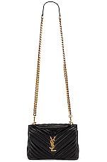 Saint Laurent Medium College Chain Bag in Noir, view 6, click to view large image.