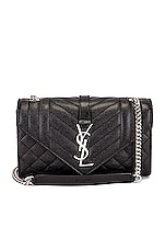 Saint Laurent Small Envelope Chain Bag in Noir, view 1, click to view large image.