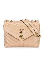 Saint Laurent Small Loulou Chain Bag in Dark Beige, view 1, click to view large image.