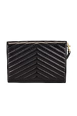 Saint Laurent Monogramme Clutch in Noir, view 3, click to view large image.