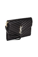 Saint Laurent Monogramme Clutch in Noir, view 4, click to view large image.