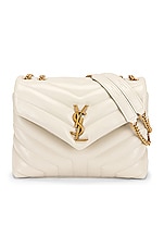 Saint Laurent Small Loulou Chain Bag in Blanc Vintage, view 1, click to view large image.