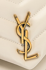 Saint Laurent Small Loulou Chain Bag in Blanc Vintage, view 8, click to view large image.