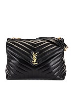 Saint Laurent Large Loulou Chain Bag in Noir, view 1, click to view large image.