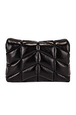 Saint Laurent Small Puffer Pouch in Noir, view 3, click to view large image.