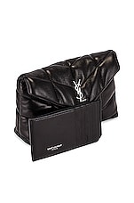 Saint Laurent Small Puffer Pouch in Noir, view 4, click to view large image.